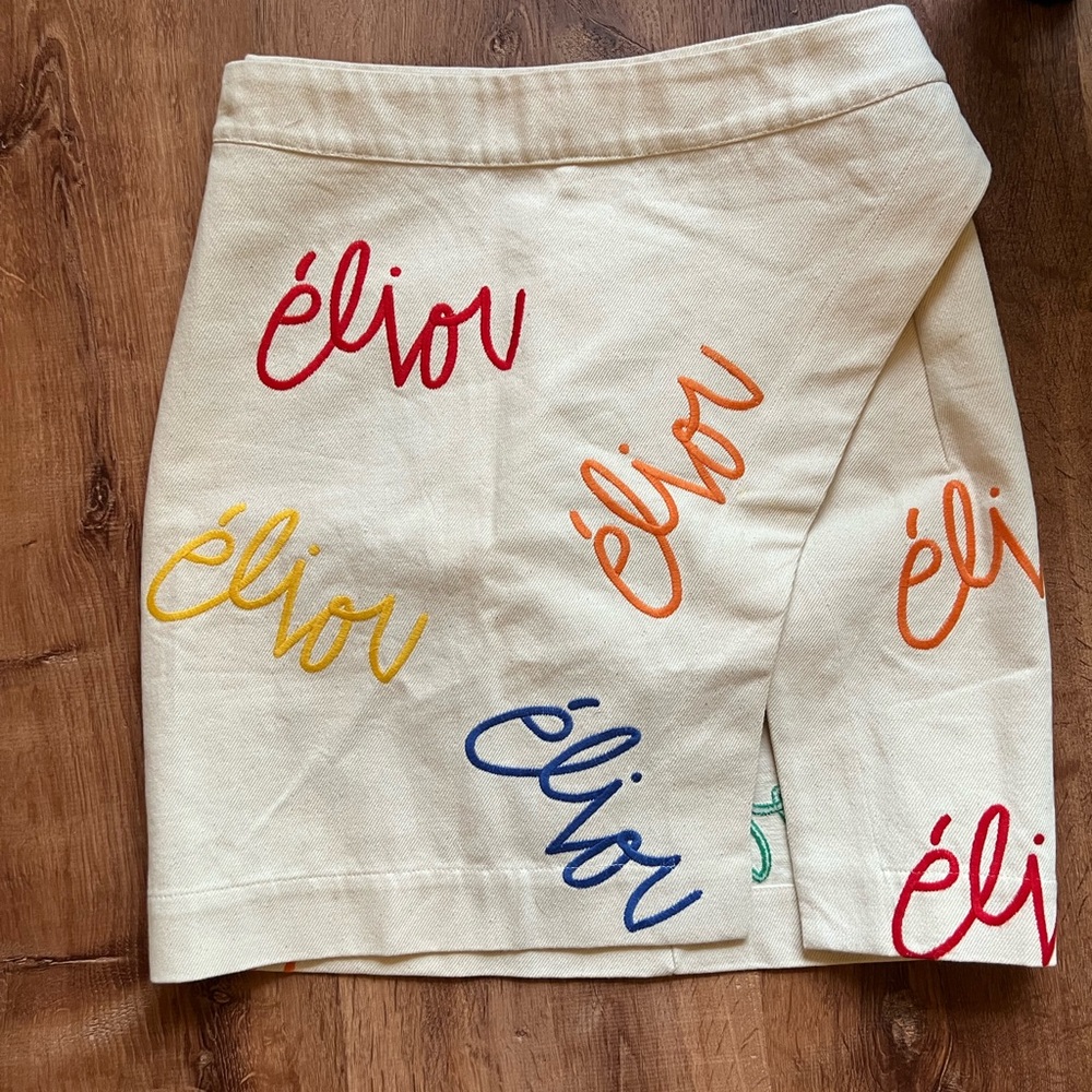 ELIOU | Denim embroidered wrap skirt